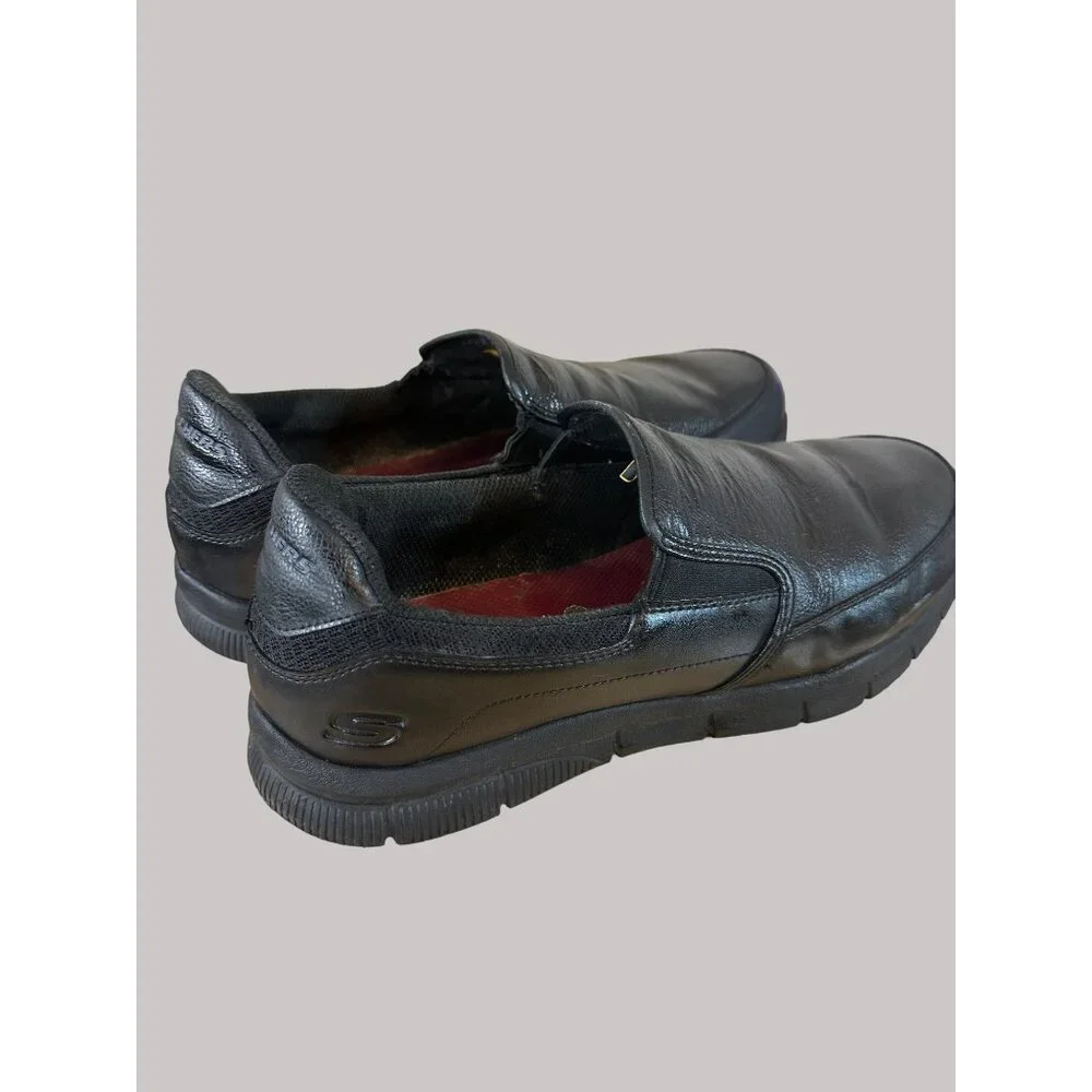 Skechers Size 12 Mens Black Synthetic Slip-Resistant Work Loafers